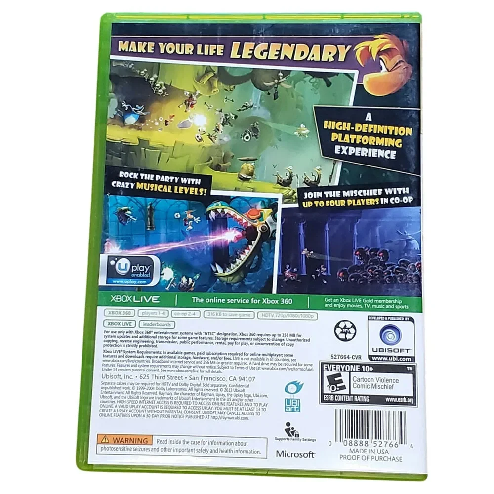 Rayman Legends (Xbox 360, 2013) Complete Tested Working